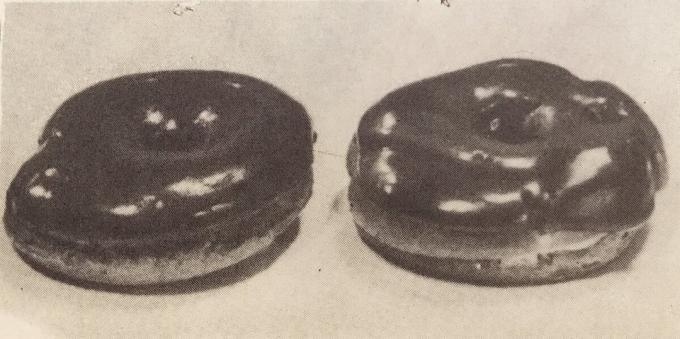 Torta „choux prsten s vrhnjem.” Fotografija iz knjige „Proizvodnja kolača i torti”, 1976