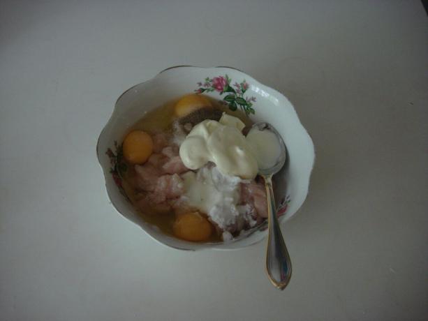 Slika uzeti autora (pile, jaja, majoneza, škrob, sol, papar)